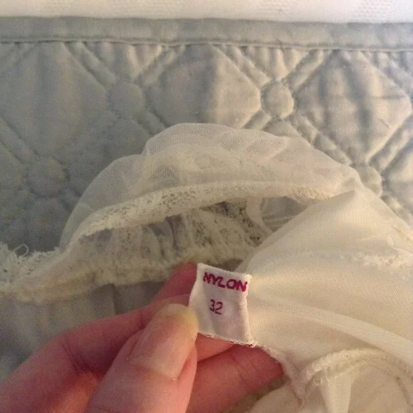 Vintage '50s 1950s - '60s 1960s Sheer Nylon Elastic Waisted Maxi Nightgown - Picture 5 of 6